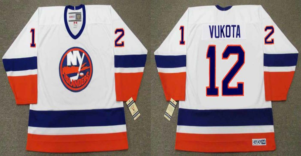 2019 Men New York Islanders 12 Vukota white CCM NHL jersey